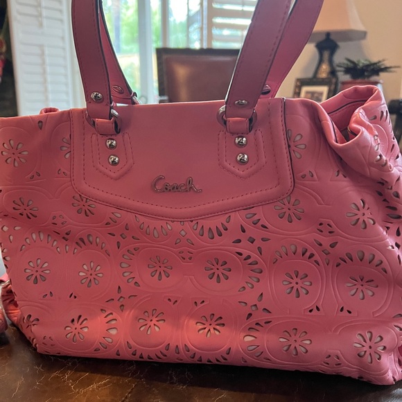 Coach Handbags - Coach Laser Cutout Pink Floral - Retired no longer available